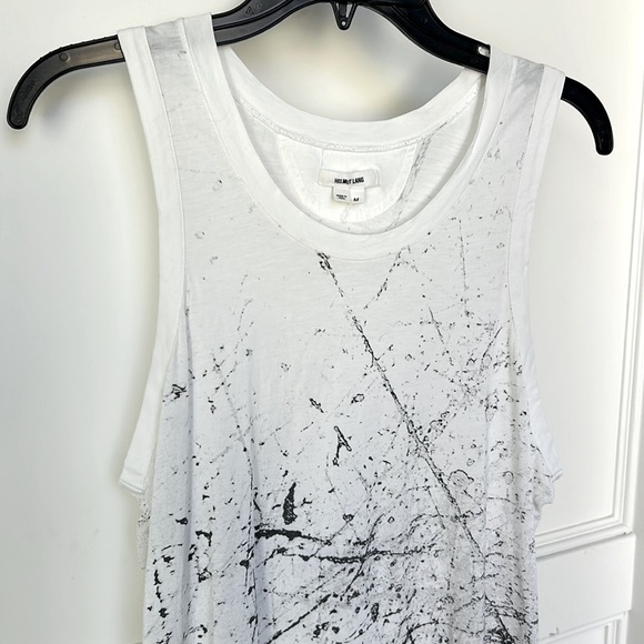 Helmut Lang Muscle Racer Tank Splatter Paint Design Black White Medium - Picture 2 of 7